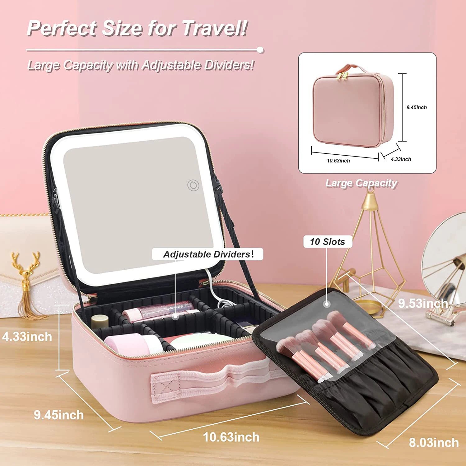 LED Travel Makeup Bag